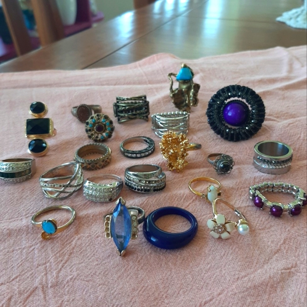 Vintage and Costume Ring Lot of 22